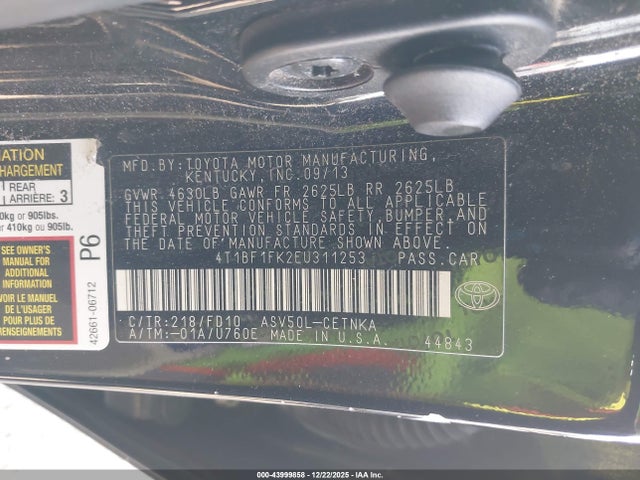Toyota CAMRY LE 2014 4T1BF1FK2EU311253 Image 9