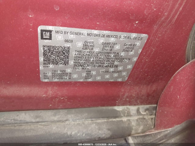 Chevrolet Trax Lt 2019 3GNCJPSB8KL404176 Image 9