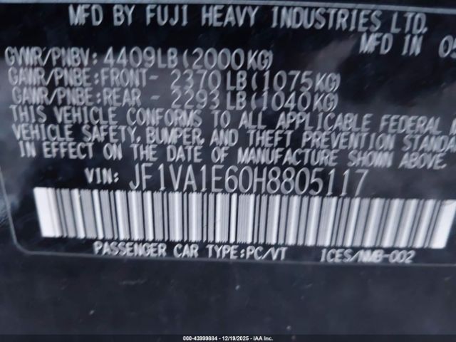 2017 SUBARU WRX JF1VA1E60H8805117 Photo 8