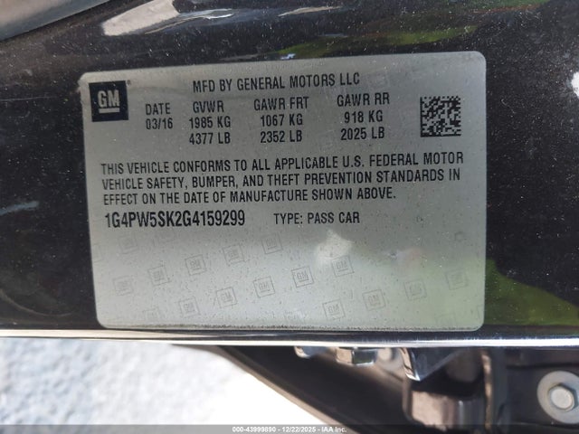 1G4PW5SK2G4159299 Buick Verano Sport Touring Group
