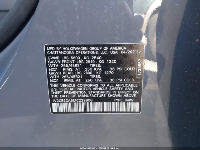 2021 VOLKSWAGEN ATLAS CROSS SPORT 1V2CE2CA5MC229808 Photo 8