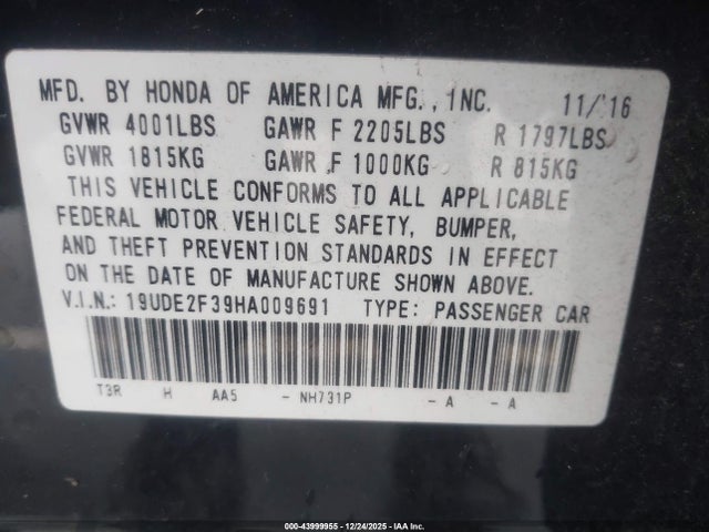 Acura Ilx Acurawatch Plus Package 2017 19UDE2F39HA009691 Image 9