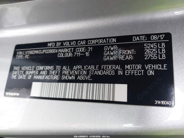 2018 VOLVO S90 LVY982MK0JP028664 Photo 8