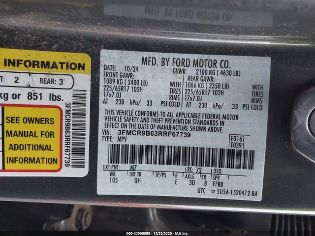 Ford Bronco Sport Big Bend 2024 3FMCR9B63RRF67739 Image 9