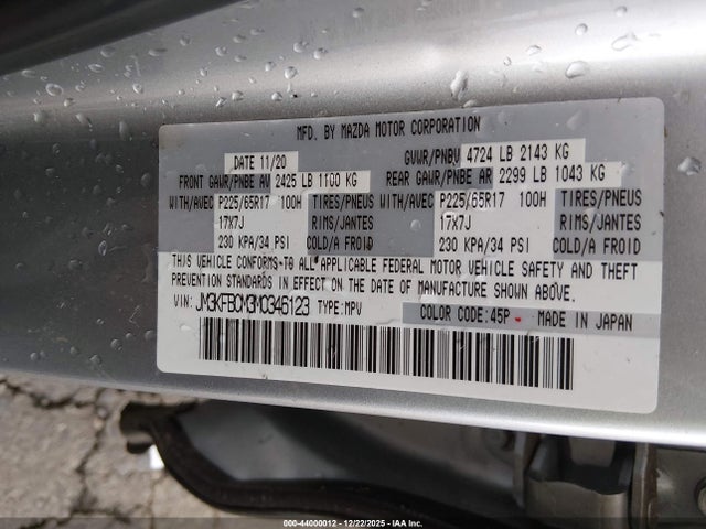 Mazda Cx-5 Touring 2021 JM3KFBCM3M0346123 Image 9
