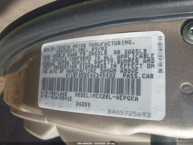 2004 TOYOTA AVALON 4T1BF28B54U345432 Photo 8