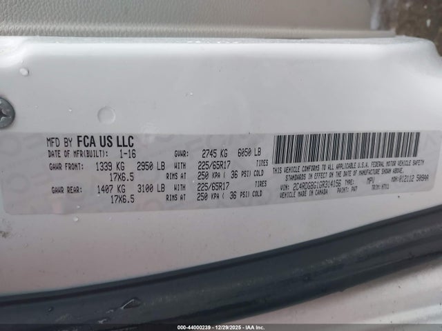 Dodge Grand Caravan American Value Pkg 2016 2C4RDGBG1GR314156 Image 9