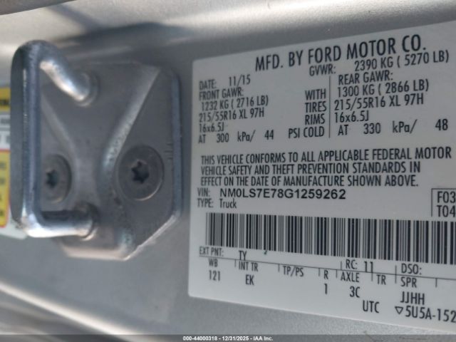 2016 FORD TRANSIT CONNECT NM0LS7E78G1259262 Photo 8