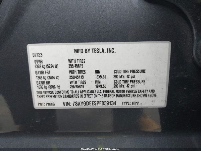 2023 TESLA MODEL Y 7SAYGDEE5PF839134 Photo 8