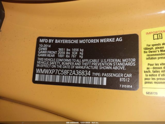 2015 MINI HARDTOP WMWXP7C58F2A36834 Photo 8