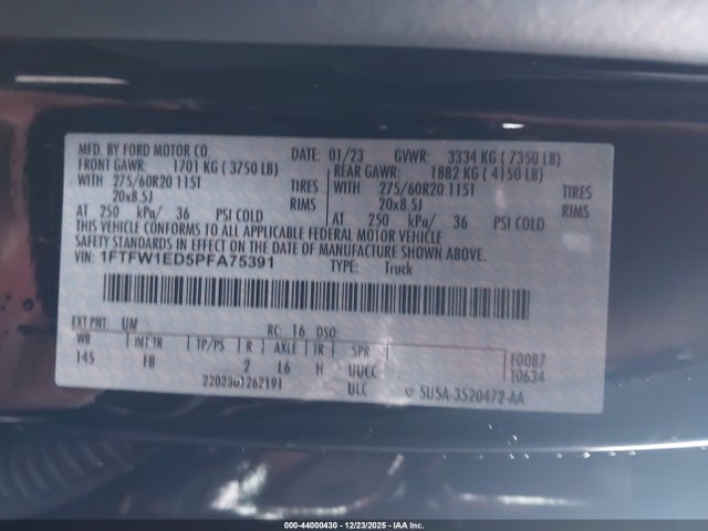 2023 FORD F-150 1FTFW1ED5PFA75391 Photo 8