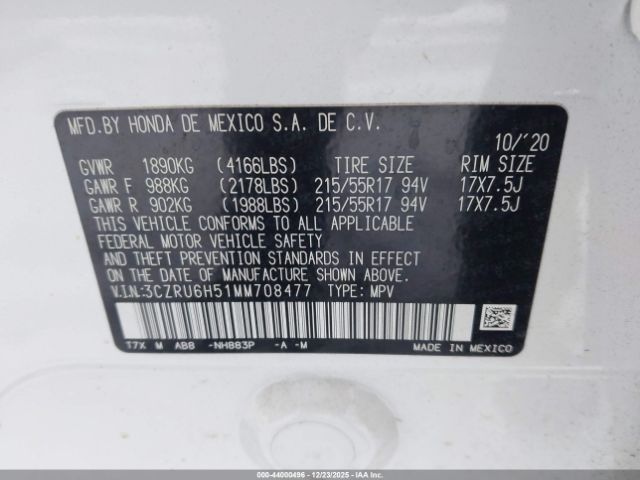 2021 HONDA HR-V 3CZRU6H51MM708477 Photo 8