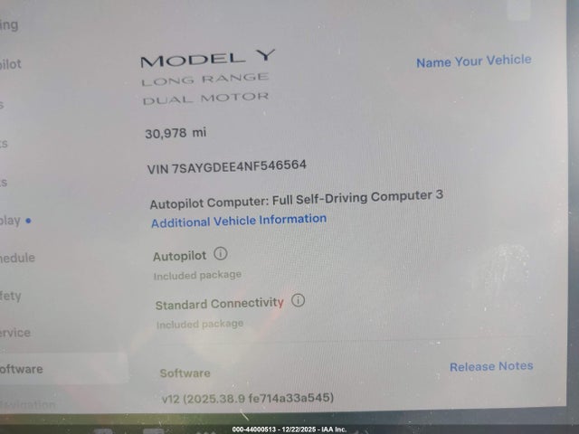 2022 TESLA MODEL Y 7SAYGDEE4NF546564 Photo 6