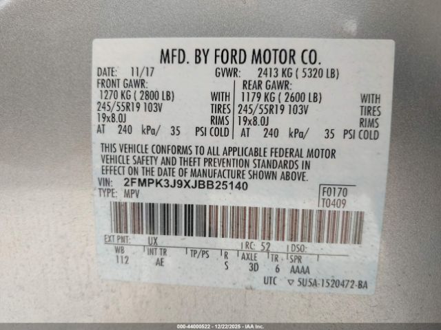 2018 FORD EDGE 2FMPK3J9XJBB25140 Photo 8
