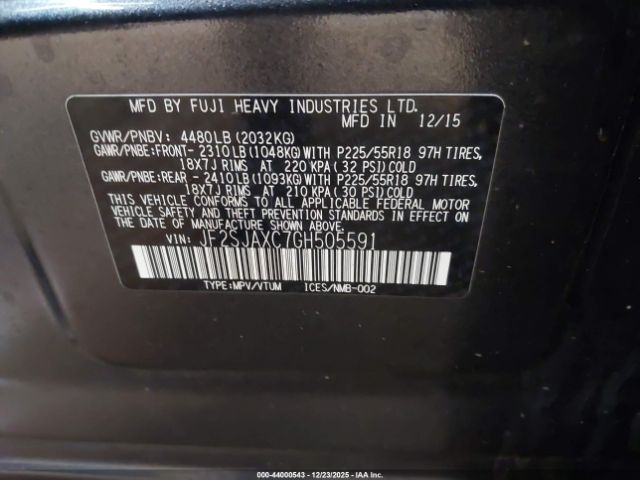 2016 SUBARU FORESTER JF2SJAXC7GH505591 Photo 8