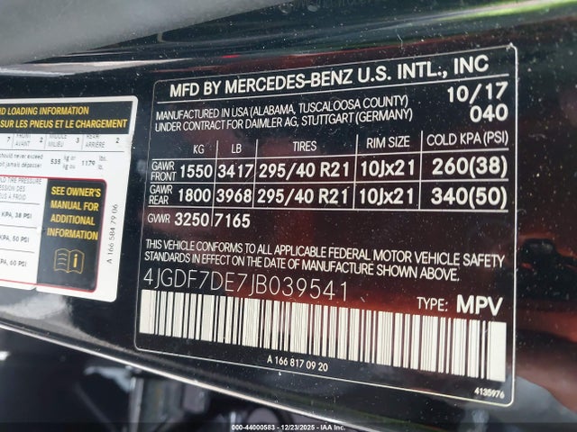 2018 MERCEDES-BENZ GLS 550 4JGDF7DE7JB039541 Photo 8