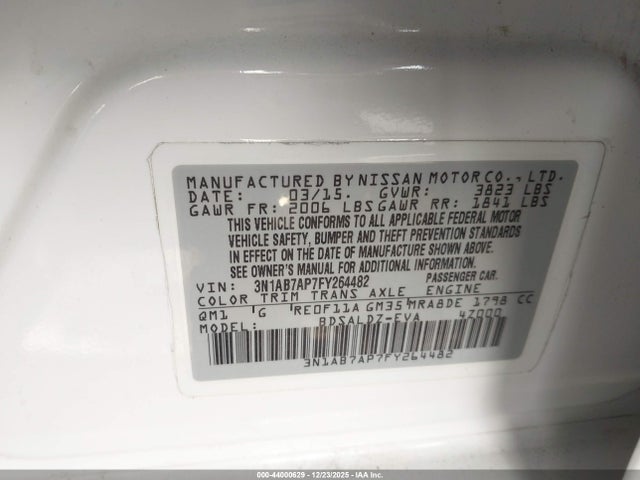 3N1AB7AP7FY264482 Nissan SENTRA SV