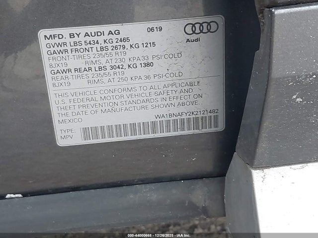 2019 AUDI Q5 WA1BNAFY2K2121482 Photo 8