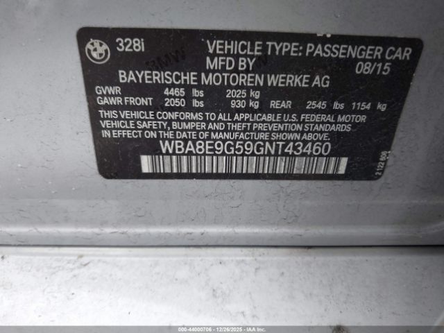 2016 BMW 328I WBA8E9G59GNT43460 Photo 8