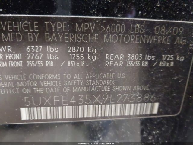 2009 BMW X5 5UXFE435X9L273886 Photo 8