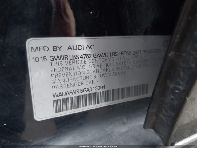 2016 AUDI A4 WAUAFAFL5GA013094 Photo 8