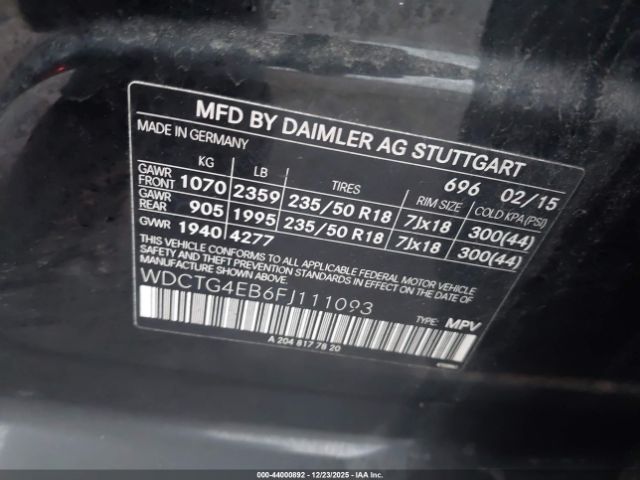 2015 MERCEDES-BENZ GLA 250 WDCTG4EB6FJ111093 Photo 8