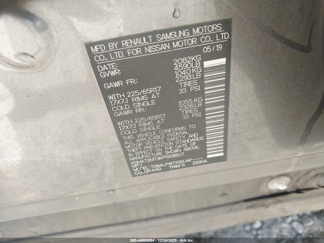 KNMAT2MT3KP559807 Nissan ROGUE S