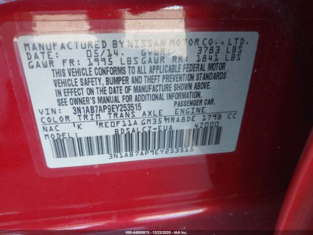 2014 NISSAN SENTRA 3N1AB7AP9EY253515 Photo 8