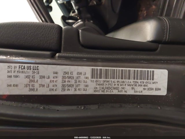 2017 JEEP GRAND CHEROKEE 1C4RJFAG5HC704921 Photo 8