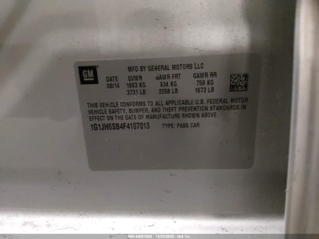 2015 CHEVROLET SONIC 1G1JH6SB4F4107013 Photo 8