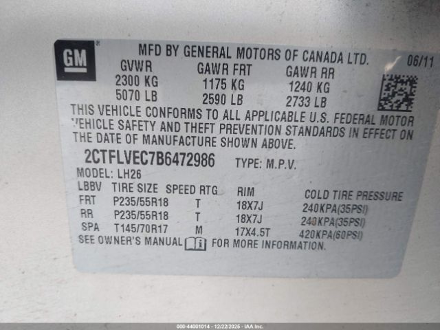 2011 GMC TERRAIN 2CTFLVEC7B6472986 Photo 8