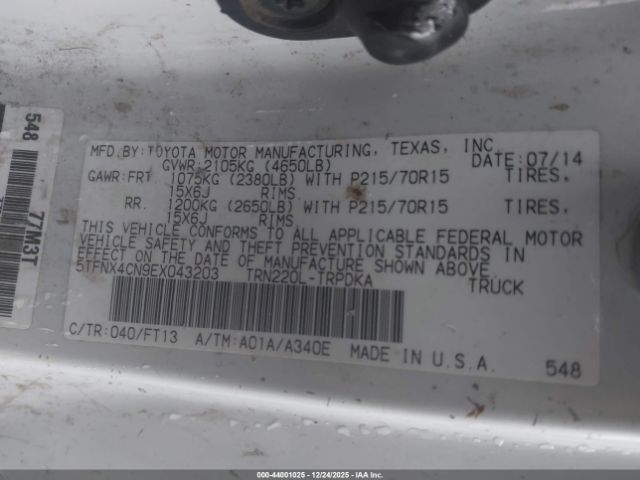 2014 TOYOTA TACOMA 5TFNX4CN9EX043203 Photo 8