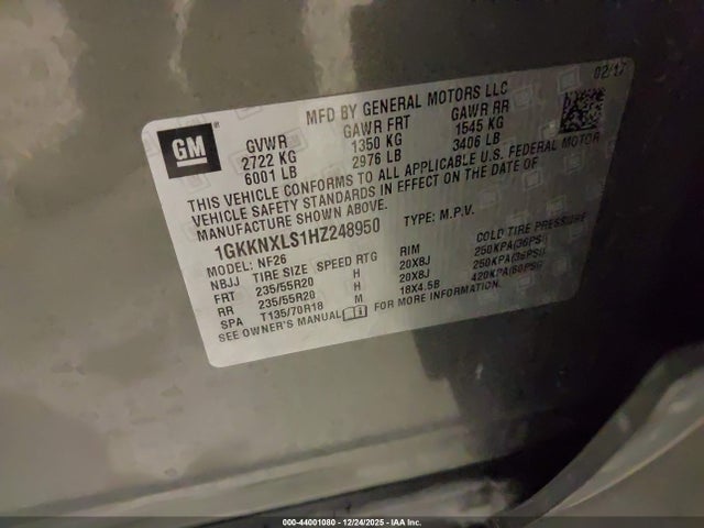 1GKKNXLS1HZ248950 GMC Acadia Denali