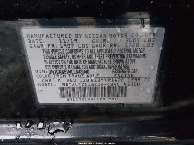 Nissan Versa Sv Xtronic Cvt 2020 3N1CN8EV4LL843940 Image 9