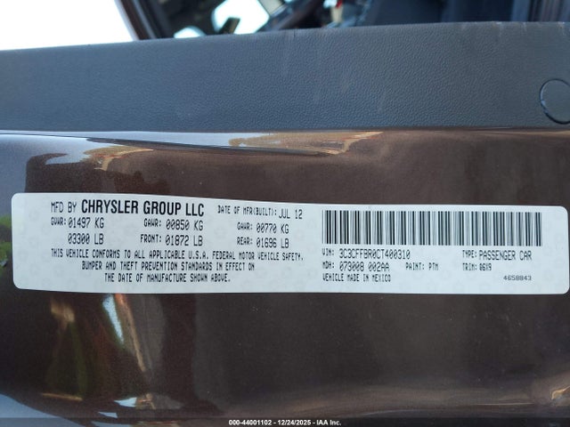 2012 FIAT 500 3C3CFFBR0CT400310 Photo 8