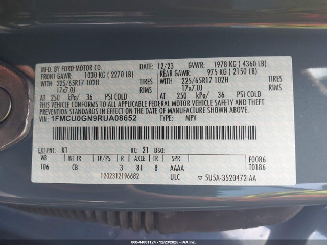 2024 FORD ESCAPE 1FMCU0GN9RUA08652 Photo 8