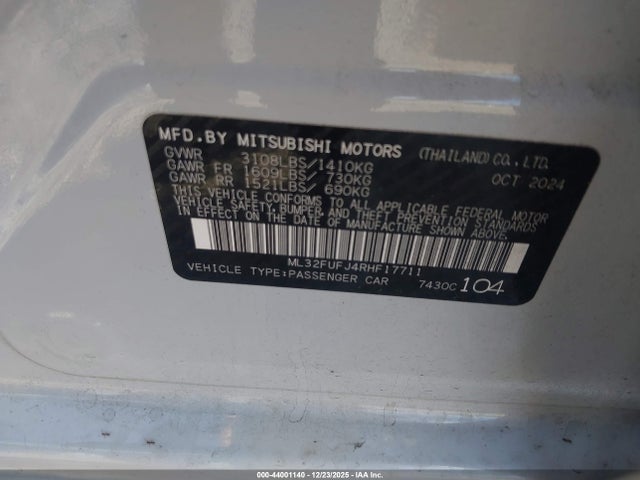 2024 MITSUBISHI MIRAGE G4 ML32FUFJ4RHF17711 Photo 8