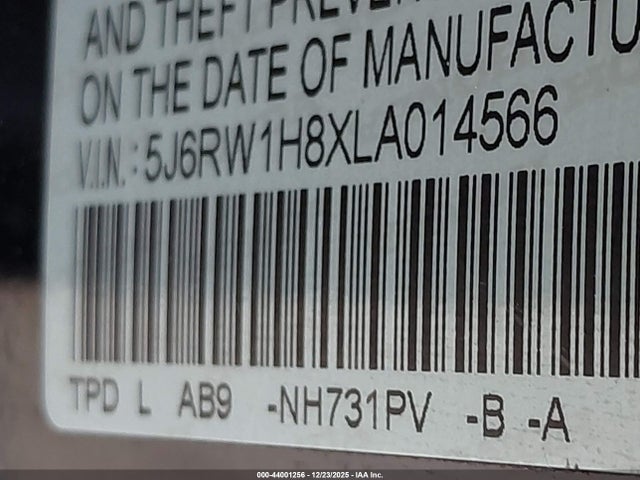 5J6RW1H8XLA014566 Honda Cr-v 2wd Ex-l