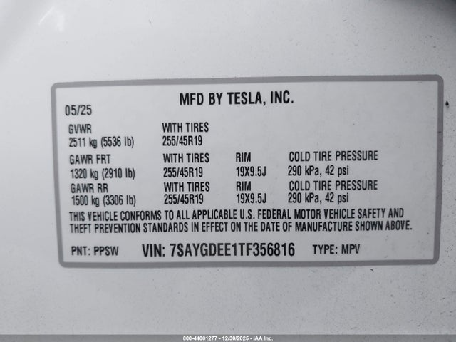 2026 TESLA MODEL Y 7SAYGDEE1TF356816 Photo 8