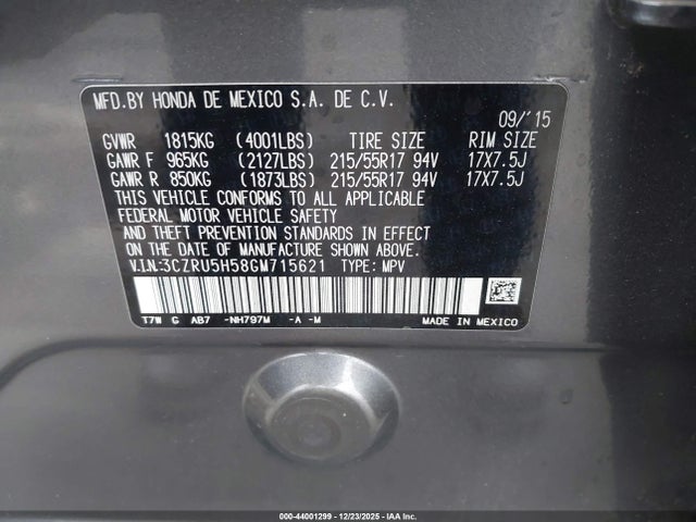 3CZRU5H58GM715621 Honda HR-V EX