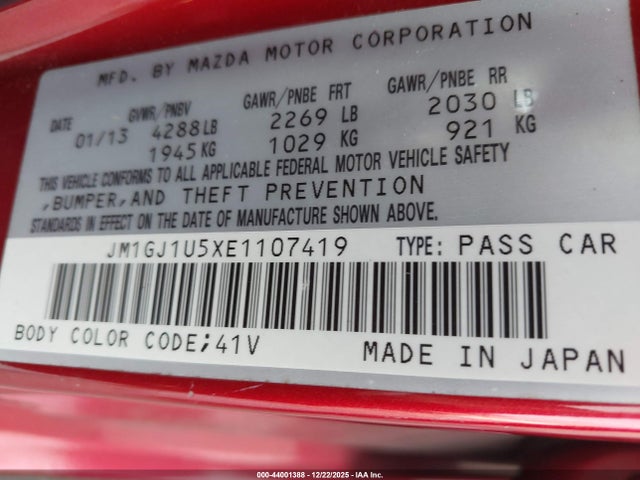 JM1GJ1U5XE1107419 Mazda Mazda6 I Sport