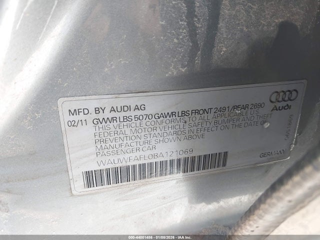 2011 AUDI A4 WAUWFAFL0BA121069 Photo 8