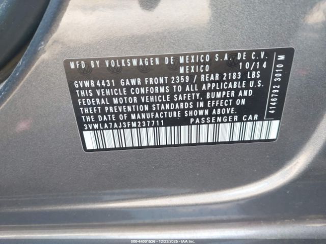 2015 VOLKSWAGEN JETTA 3VWLA7AJ3FM237711 Photo 8