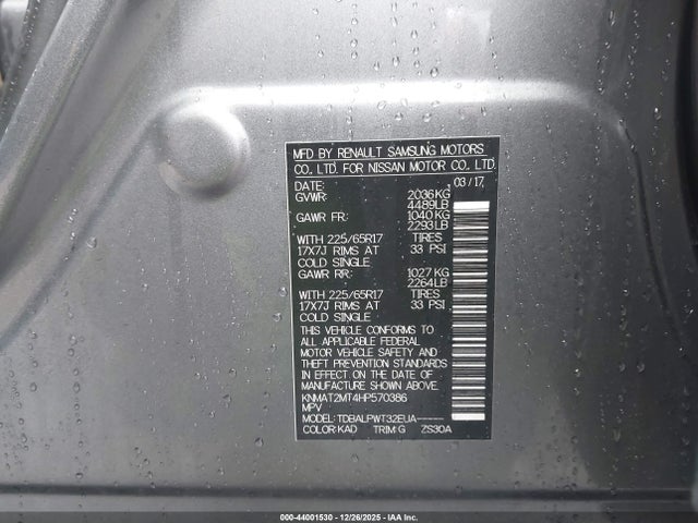Nissan ROGUE S 2017 KNMAT2MT4HP570386 Image 9