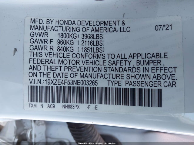 Honda INSIGHT EX 2022 19XZE4F53NE003265 Image 9