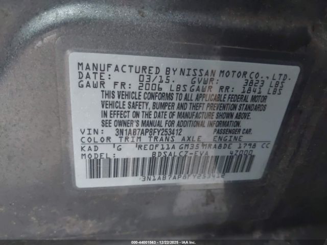 2015 NISSAN SENTRA 3N1AB7AP8FY253412 Photo 8