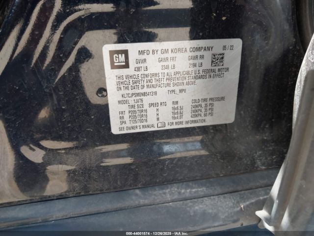 2022 CHEVROLET TRAX KL7CJPSM0NB541318 Photo 8