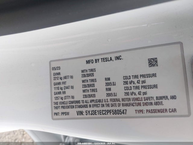 2023 TESLA MODEL 3 5YJ3E1EC2PF580547 Photo 8