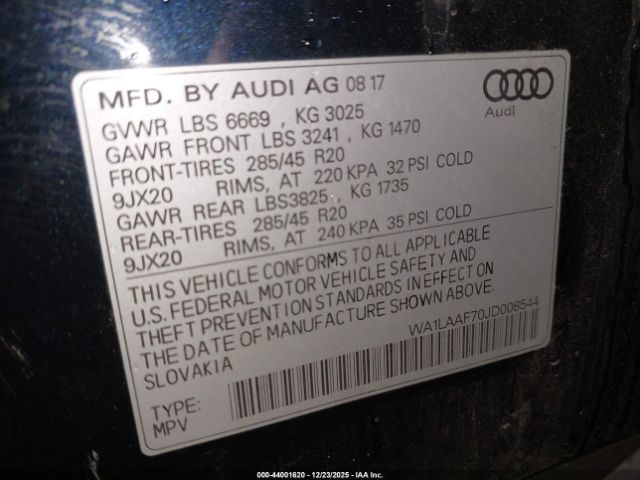 2018 AUDI Q7 WA1LAAF70JD008544 Photo 8