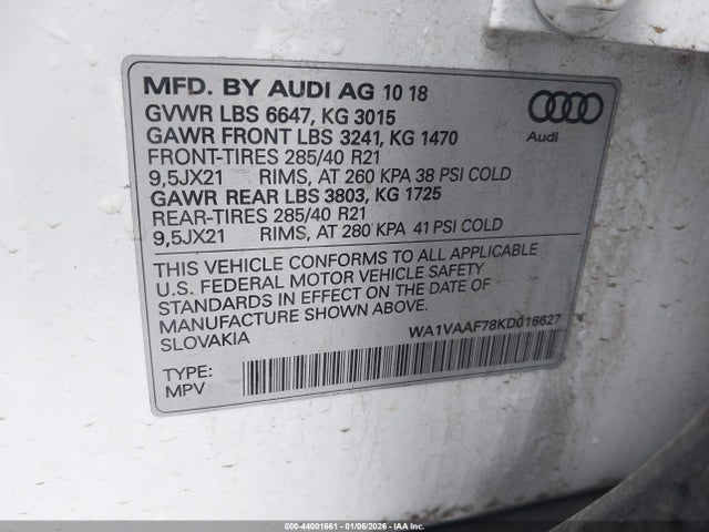 2019 AUDI Q7 WA1VAAF78KD016627 Photo 8